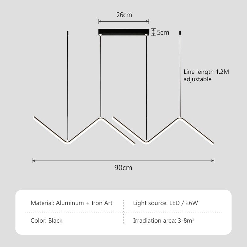 Upside Down Interiors Black-90 / Warm White(no RC) Modern LED Pendant Light Nodic Gold Hanging Chandelier