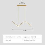 Upside Down Interiors Gold-45 / Warm White(no RC) Modern LED Pendant Light Nodic Gold Hanging Chandelier