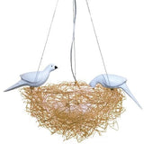 Upside Down Interiors Gold Contain bird / Dia 50cm / Cold White Creative Aluminum wire Bird's nest Pendant Lights bird egg led Pendant lamp