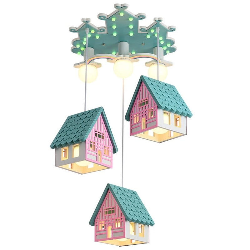 Upside Down Interiors Green Nordic Children's Room Small House Ceiling Lights