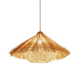 Upside Down Interiors modern bird's nest hand woven bamboo rattan pendant light