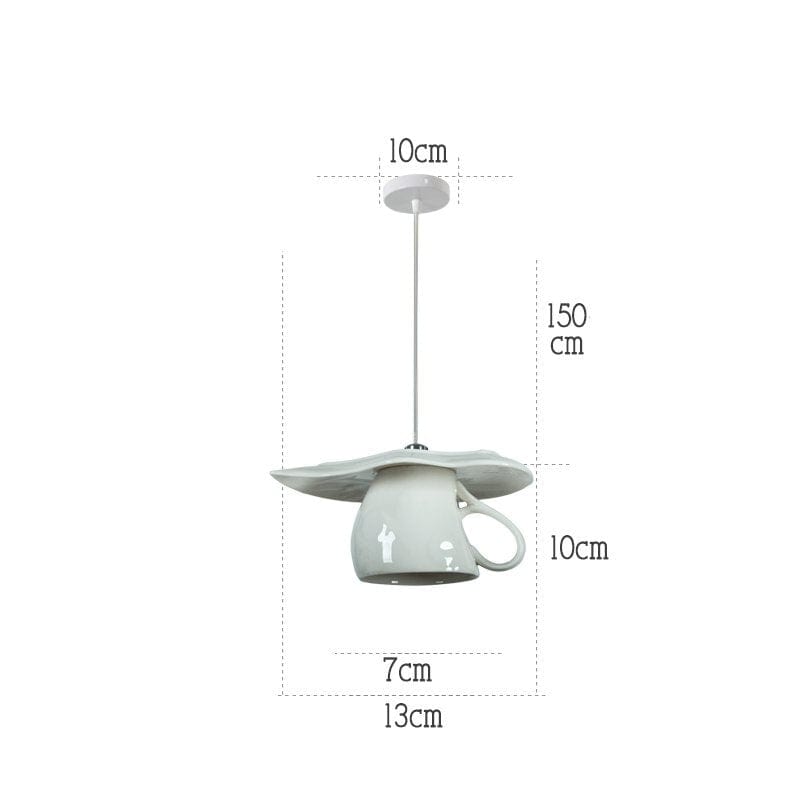 Upside Down Interiors N Modern Ceramic Led Pendant Tea Cup Teapot Hanging Light