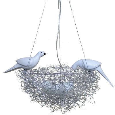Upside Down Interiors Sliver Contain bird / Dia 50cm / Cold White Creative Aluminum wire Bird's nest Pendant Lights bird egg led Pendant lamp