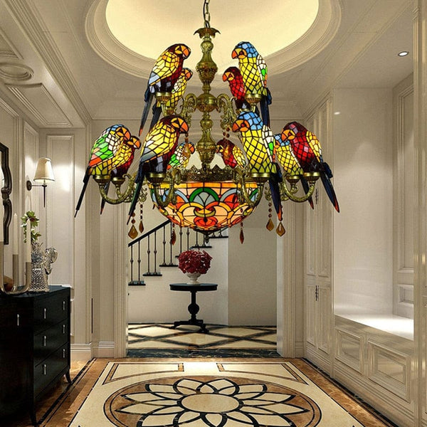 Upside Down Interiors Tifanny Parrot Designer Lustre Chandelier Lighting