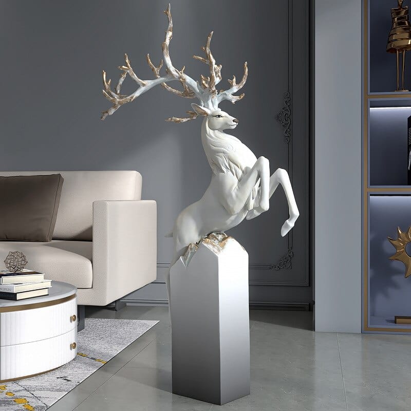 Upside Down Interiors White Creative Deer Living Room Decoration Large sculpture