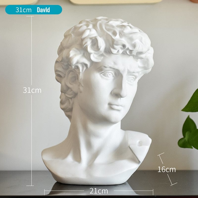 Upside Down Interiors YCF-DV01 Masked David Home Decoration Head Bust Statue Sculpture Resin