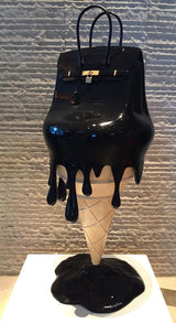 Upside Down Interiors 0 Black / 11.5x11.5X30.5cm Baby Birkin Ice Cream Bag Sculpture