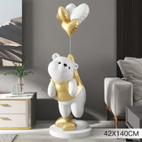 Upside Down Interiors 0 Gold Teddy Bear Balloon Sculpture Large