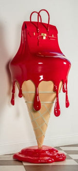 Upside Down Interiors 0 Red / 11.5x11.5X30.5cm Baby Birkin Ice Cream Bag Sculpture