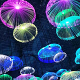 Upside Down Interiors 20cm 1pcs / 15v / RGB Changeable Jellyfish Lights Colourful Fibre Optic Lights Waterproof Outdoor