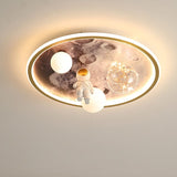 Upside Down Interiors 3 color dimming / D500 mm Moon Chandeliers Astronauts Led Lights
