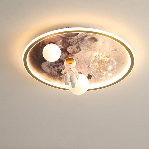 Upside Down Interiors 3 color dimming / D500 mm Moon Chandeliers Astronauts Led Lights