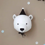 Upside Down Interiors Bear with hat Plush Toy Animal Head Wall Hanging Pendant