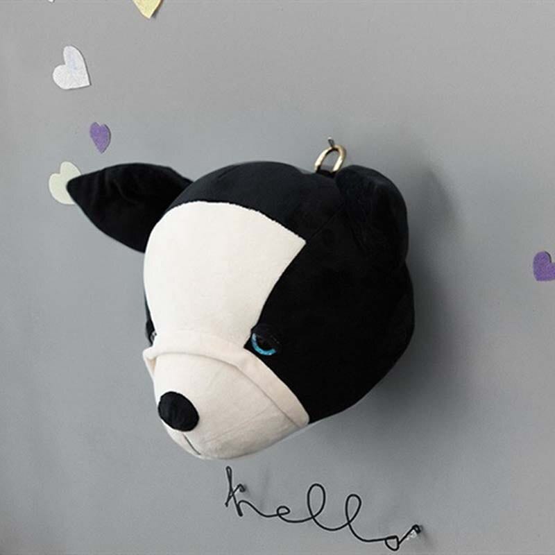 Upside Down Interiors Black dog Plush Toy Animal Head Wall Hanging Pendant