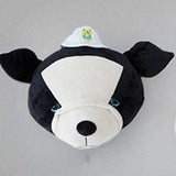 Upside Down Interiors Black dog with hat Plush Toy Animal Head Wall Hanging Pendant