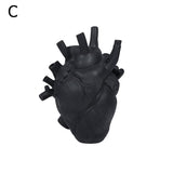 Upside Down Interiors Black Small Heart Vase Anatomical Heart Shaped Flower Vase