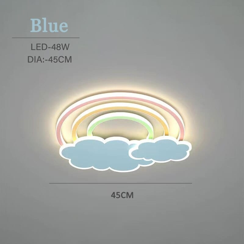 Upside Down Interiors Blue 45CM / Warm light Cloud Rainbow Children's Bedroom Ceiling Lamps