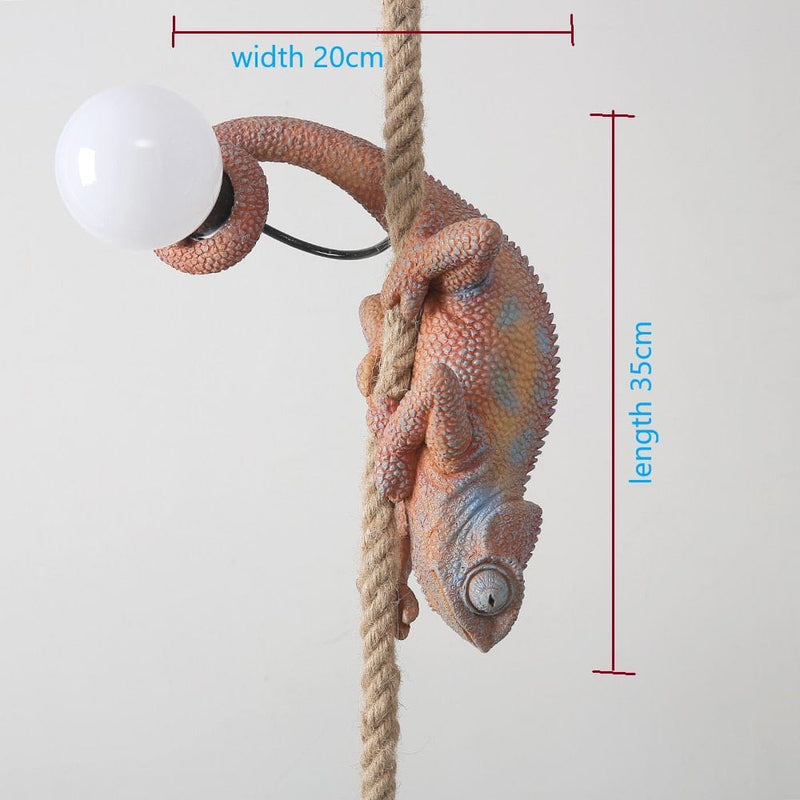 Upside Down Interiors color Head down Resin chameleon Pendant Light