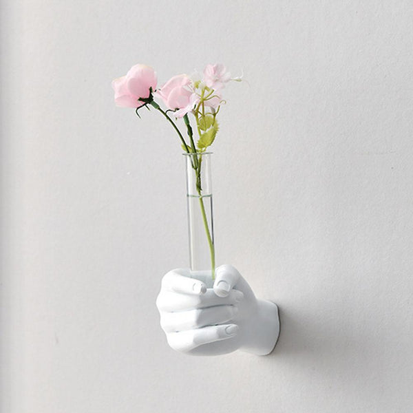 Upside Down Interiors Creative Resin Flower Pot Wall Hanging Hand-shaped Flower Vase