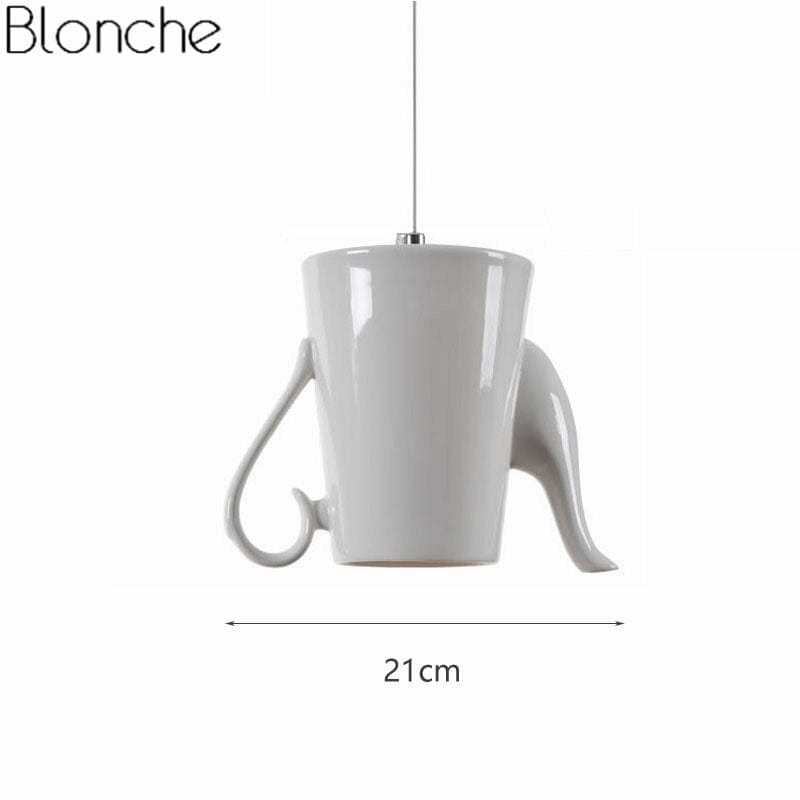 Upside Down Interiors D Modern Ceramic Led Pendant Tea Cup Teapot Hanging Light