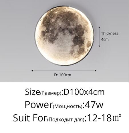 Upside Down Interiors D100cm / warm led 3000k Moon Wall Light Remote Control Surface Background Lamp