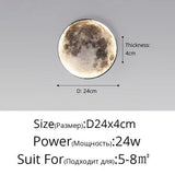 Upside Down Interiors D24cm / warm led 3000k Moon Wall Light Remote Control Surface Background Lamp