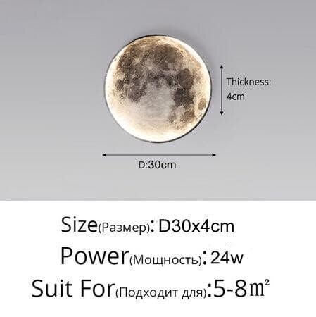 Upside Down Interiors D30cm / warm led 3000k Moon Wall Light Remote Control Surface Background Lamp