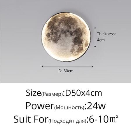 Upside Down Interiors D50cm / warm led 3000k Moon Wall Light Remote Control Surface Background Lamp