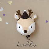 Upside Down Interiors Deer with hat Plush Toy Animal Head Wall Hanging Pendant