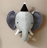 Upside Down Interiors Elephant with hat Plush Toy Animal Head Wall Hanging Pendant