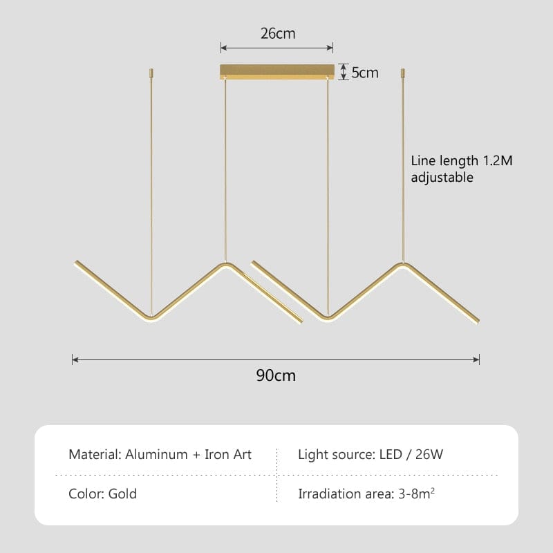 Upside Down Interiors Gold-900 / Warm White(no RC) Modern LED Pendant Light Nodic Gold Hanging Chandelier