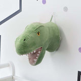 Upside Down Interiors Green dinosaur Plush Toy Animal Head Wall Hanging Pendant