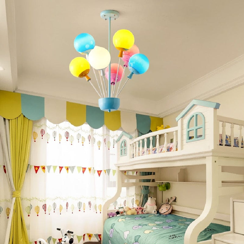 Upside Down Interiors kids balloon house chandelier light