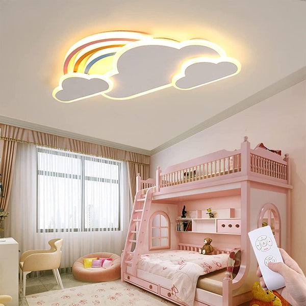 Upside Down Interiors LED Dimmable Ceiling Lamp Children's Room Modern Rainbow Cloud