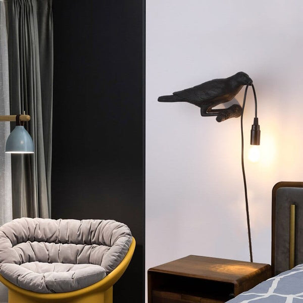 Upside Down Interiors Lighting 07 Modern Led Crow Bird Wall lamp