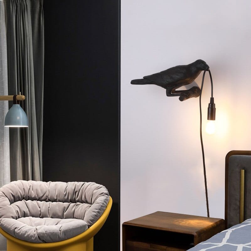 Upside Down Interiors Lighting 07 Modern Led Crow Bird Wall lamp