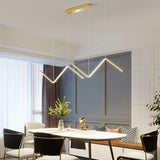Upside Down Interiors Modern LED Pendant Light Nodic Gold Hanging Chandelier