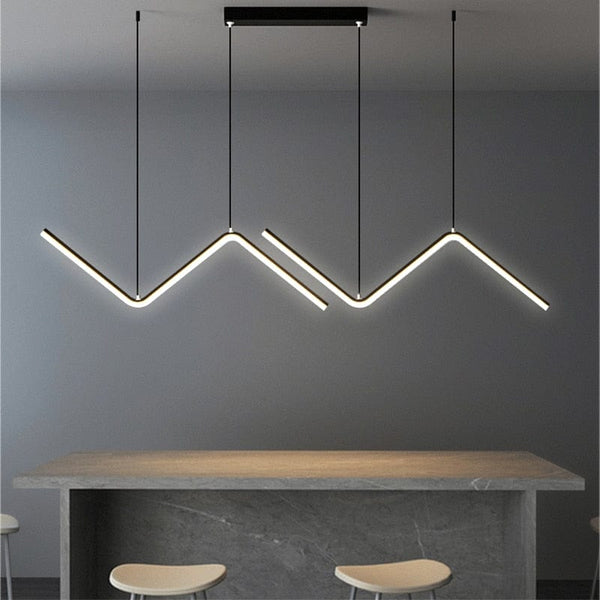 Upside Down Interiors Modern LED Pendant Light Nodic Gold Hanging Chandelier