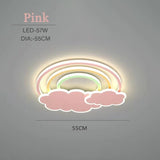 Upside Down Interiors Pink 55CM / Warm light Cloud Rainbow Children's Bedroom Ceiling Lamps