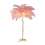 Upside Down Interiors Pink / H60cm 25 feathers Nordic Luxury Living Room Floor Lamp Ostrich Feather LED