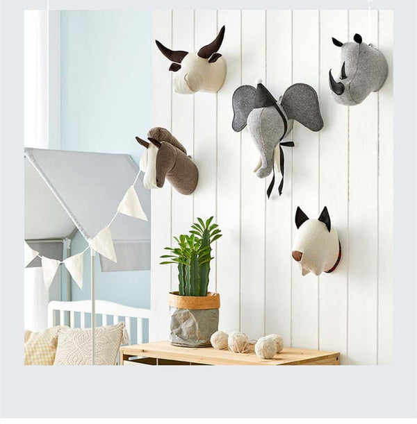 Upside Down Interiors Plush Toy Animal Head Wall Hanging Pendant