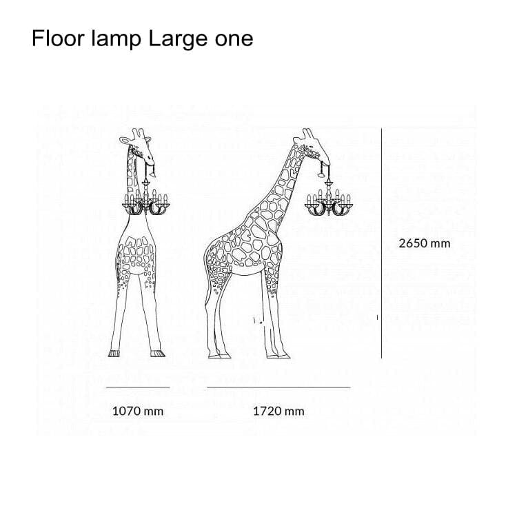 Upside Down Interiors Post Modern Tall Giraffe Lamp Black/White Chandelier