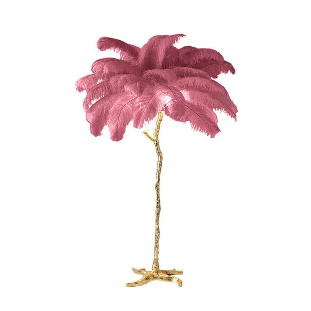 Upside Down Interiors Purple / H60cm 25 feathers Nordic Luxury Living Room Floor Lamp Ostrich Feather LED