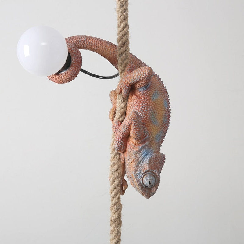 Upside Down Interiors Resin chameleon Pendant Light