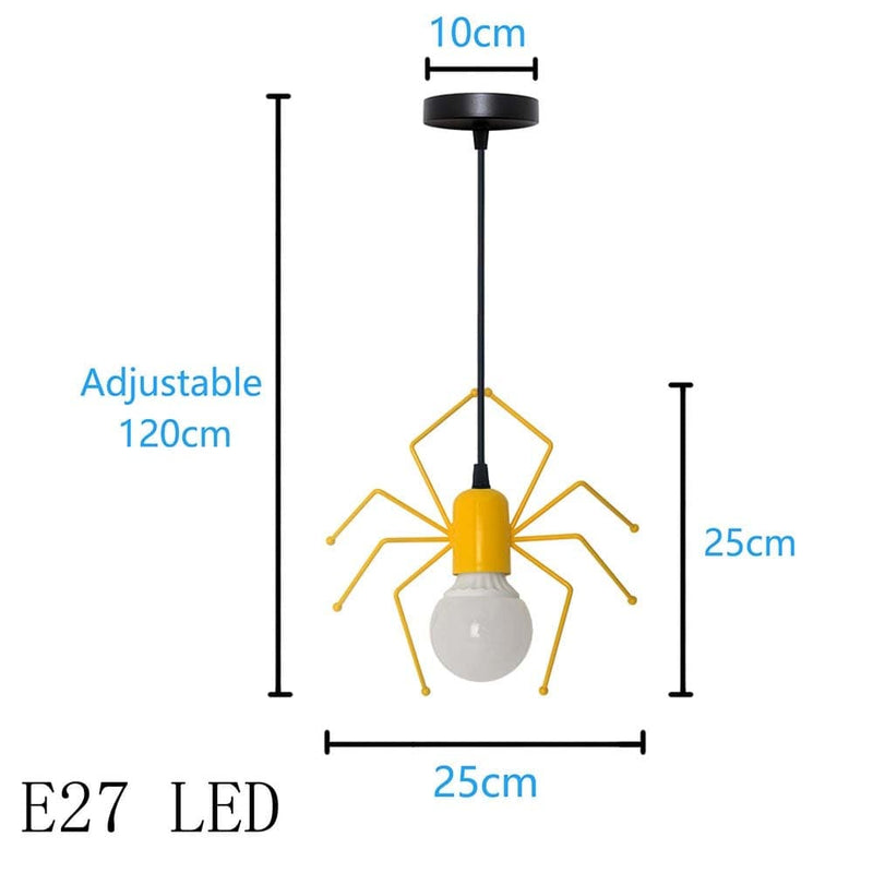 Upside Down Interiors style B yellow / Without Bulbs Pendant Light Nordic Little Man & Spider Hanging Lamp Iron & Swing Lamps