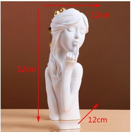 Upside Down Interiors style1 Modern Ins White Blue Girl Statues Resin