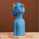 Upside Down Interiors style2 Modern Ins White Blue Girl Statues Resin