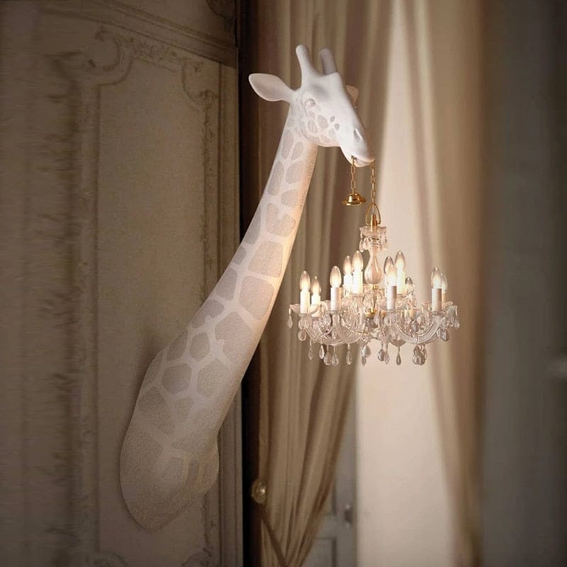 Upside Down Interiors Wall lamp / White Post Modern Tall Giraffe Lamp Black/White Chandelier