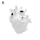 Upside Down Interiors White Small Heart Vase Anatomical Heart Shaped Flower Vase