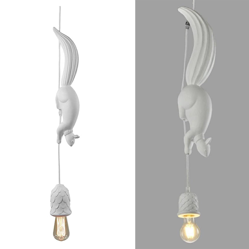 Upside Down Interiors White Squirrel Pendant Ceiling Light Hanging Lamp